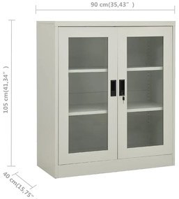 Armário de escritório 90x40x105 cm aço cinzento-claro