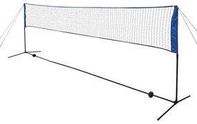 Conjunto rede de badminton com volantes 500 x 155 cm