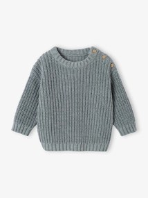 Camisola em malha canelada, para bebé verde-salva