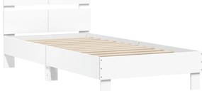 Estrutura cama c/ cabeceira 100x200 cm derivados madeira branco