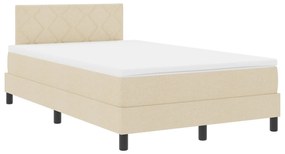 Cama Box com Colchão Creme 120x190 cm Tecido
