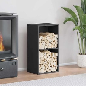 vidaXL Suporte para lenha 40x30x75 cm aço laminado a frio preto