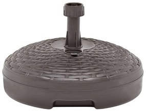 Base guarda-sol c/ areia/água 20 L plástico vime castanho