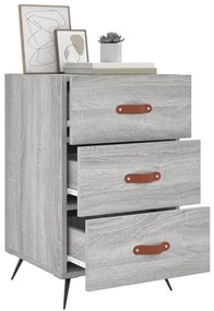 Mesa de cabeceira 40x40x66 cm derivados madeira cinzento sonoma
