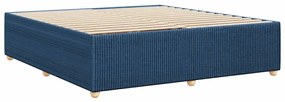 Estrutura de cama sem colchão 200x200 cm tecido azul