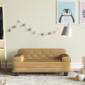 vidaXL Sofá infantil 70x45x30 cm veludo castanho