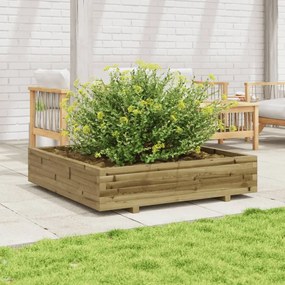 vidaXL Vaso/floreira de jardim 110x110x26,5cm madeira pinho impregnada