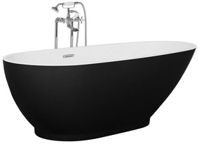 Banheira autónoma em acrílico preto e branco 173 x 82 cm GUIANA Beliani