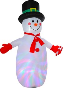 Boneco de neve insuflável de Natal 177 x 78 x 240 cm decoração insuflável de Natal com luzes LED, multicolorido