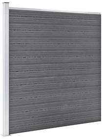 Painel vedação WPC 3 quadrados + 1 inclinado 619x186cm cinzento