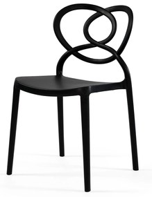 CONJUNTO COM 4 CADEIRAS LOVELY S/ BRAÇOS – PRETO