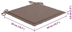 Cadeiras de jardim c/ almofadões 8 pcs acácia maciça cinzento