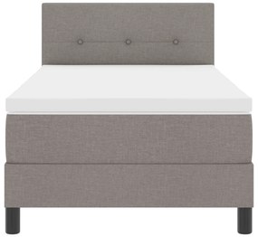 Cama Box Spring com Colchão Taupe 80x200 cm Tecido