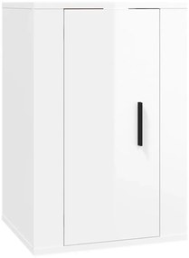 5 pcs conjunto móveis de TV madeira processada branco brilhante