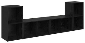 Conjunto de móvel de TV 4 pcs Carvalho Preto 72 x 35 x 36.5 cm