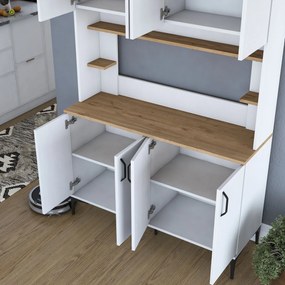 Armário Alto de Cozinha "Stella" - 120 x 184,2 x 40 cm - Nogueira e Br