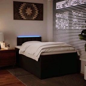 Cama com Molas/Colchão e Luzes Led - 120x200 cm - Couro Artificial Pre