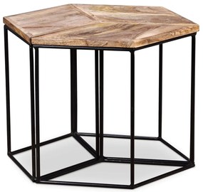 Mesa de centro madeira de mangueira maciça 56x48x40 cm