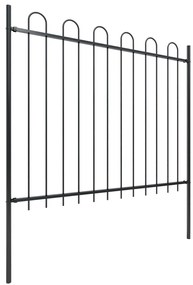 Cerca de jardim com topo em aros 15,3x1,5 m aço preto