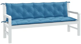 Almofadões banco jardim 2pcs 180x50x7 cm mesclado tecido azul