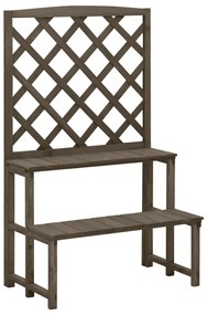 Suporte de plantas c/ treliça 70x42x115cm abeto maciço cinzento