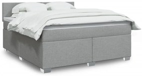 vidaXL Cama com molas/colchão 180x200 cm tecido cinzento-claro