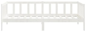 Sofá Cama Lena - Cor Branco - Em Madeira de Pinho Maciça - 203x98x66 c