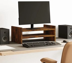 vidaXL Suporte monitor 50x27x20 cm derivados madeira carvalho fumado
