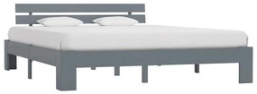 Estrutura de cama 160x200 cm pinho maciço cinzento