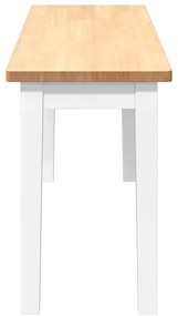 Banco 110 cm madeira seringueira maciça branco