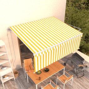 Toldo retrátil automático com estore 4,5x3 m amarelo e branco