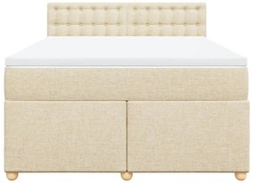 Cama com molas/colchão 140x200 cm tecido cor creme