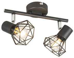 Projetores ajustáveis Art Déco pretos 2 luzes - Mosh 2 Moderno