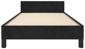 Estrutura de cama sem colchão 100x200 cm veludo preto
