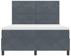 Cama Box com Colchão vidaXL Cinza Escuro 140x200 cm Veludo
