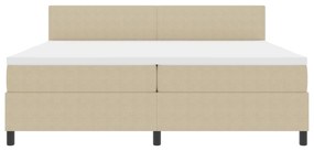 Cama Box Spring com Colchão Bege Claro 200x200 cm Tecido de Corduroy