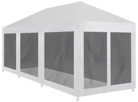 vidaXL Tenda para festas com 8 paredes laterais em rede 9x3 m