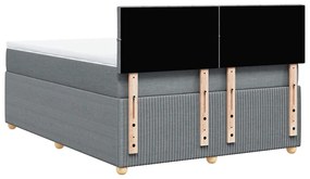 Cama com molas/colchão 140x190 cm tecido cinzento-claro