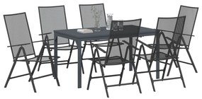 Conjunto de Jantar de 7 Peças em Aço Antracite