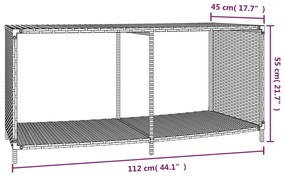 Prateleiras de arrumação 2 pcs vime PE cinzento