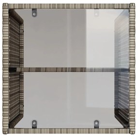 4 pcs conjunto sofás de jardim c/ almofadões vime PE cinzento