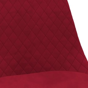 Cadeiras de jantar giratórias 2 pcs tecido vermelho tinto