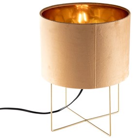 Candeeiro de mesa moderno amarelo com dourado - Rosalina