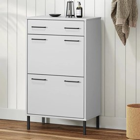 Sapateira com pernas de metal pinho maciço OSLO branco