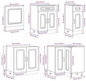 11 peças armário de cozinha conjunto Kalmar sonoma carvalho