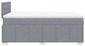 Cama boxspring com colchão 120x190 cm tecido cinzento-claro