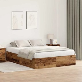 Cama com Armazenamento vidaXL Madeira Velha 135x190 cm