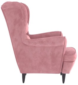 Poltrona em veludo cor-de-rosa