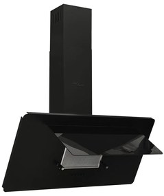 Exaustor de parede 90 cm aço inoxidável e vidro temperado preto