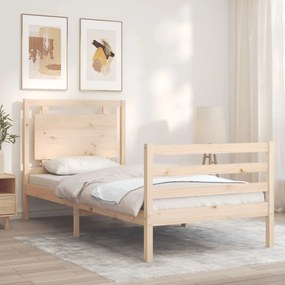 Estrutura cama de solteiro pequena c/ cabeceira madeira maciça